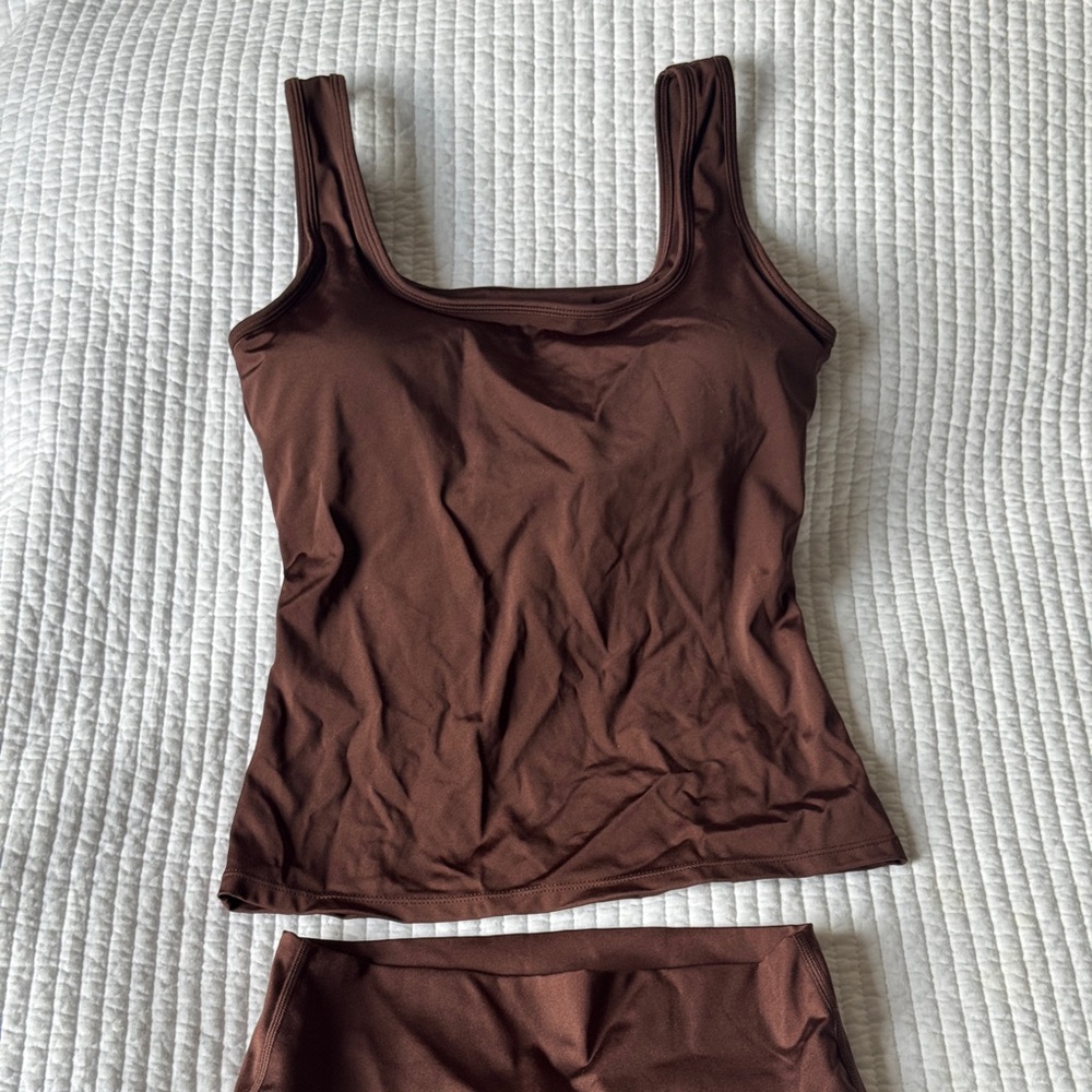 Adanola Chocolate Brown Tank Camisole Set